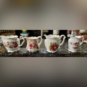 Vtg 4 GERMAN ROSES CREAMERS